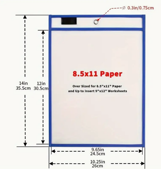 Reusable Write & Wipe Pockets x 5