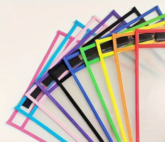 Reusable Write & Wipe Pockets x 5