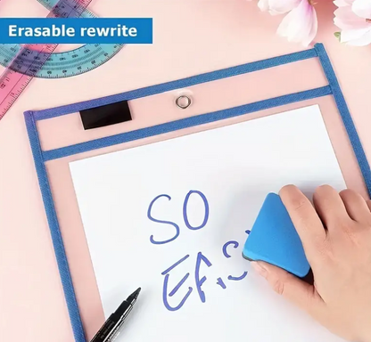 Reusable Write & Wipe Pockets x 5